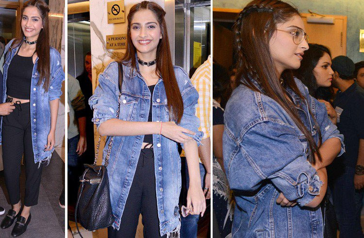 Sonam Kapoor working a chic Zara denim jacket