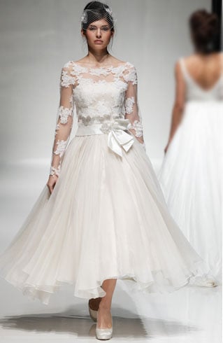 Tea length wedding dresses with sleeves