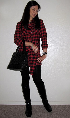 Flannel and Leggings Outfit