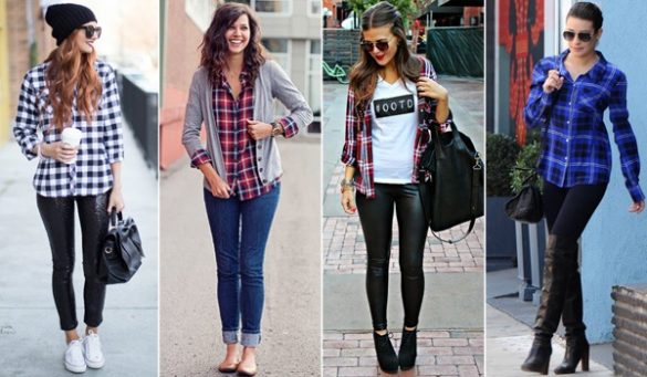 Long Plaid Shirt With Leggings,