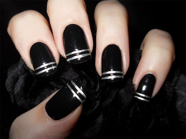 cool black nail polish design