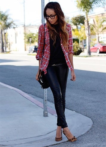 Fancy Wearing Plaid Shirt With Leggings? Do It In Many Stylish Ways