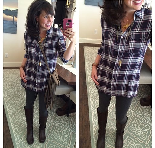 Plaid Shirt With Leggings Ideas for Womens