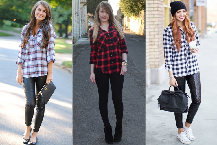 Plaid Shirt With Leggings