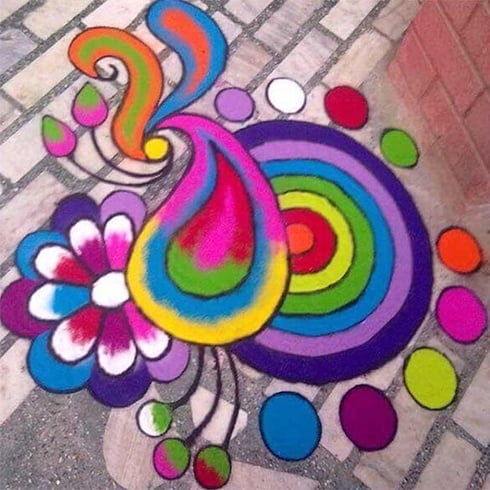 Rangoli With Dots For New Year
