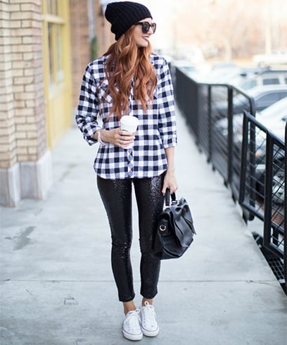 Womens Plaid Shirt With Leggings