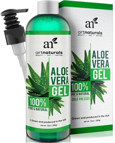 Art Naturals Aloe Vera Gel for Face, Hair & Body - 12 Oz Organic