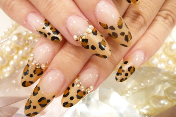 Cheetah French manicure