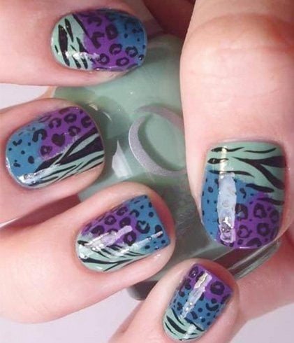 Cheetah print nail art