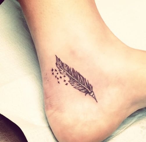 Feather black and white tattoo