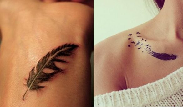 Feather tattoo for women
