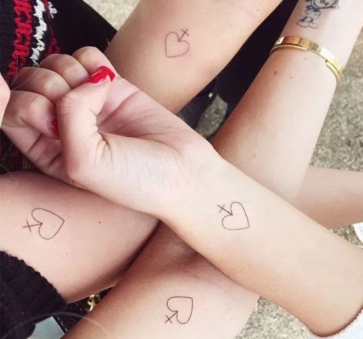 Heart design tattoos for ladies