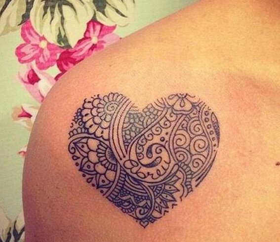 Heart design tattoos for women