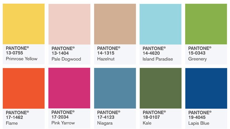 Pantone Spring Summer colors
