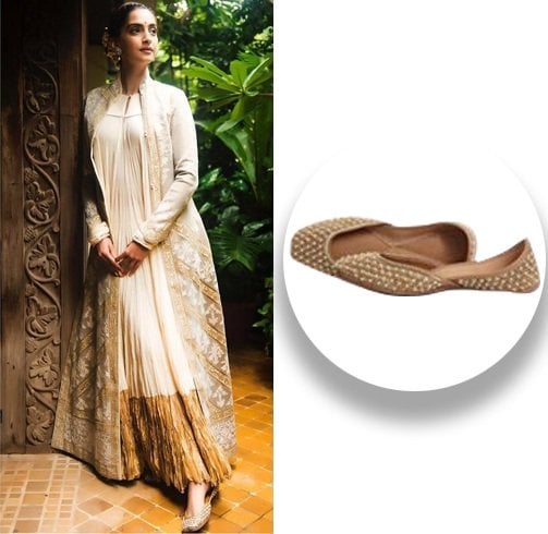 Sonam Kapoor sporting this Needledust juttis