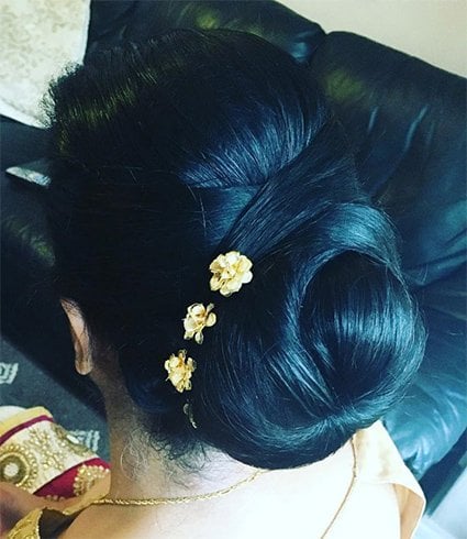 Criss Cross Flower Accented Bun