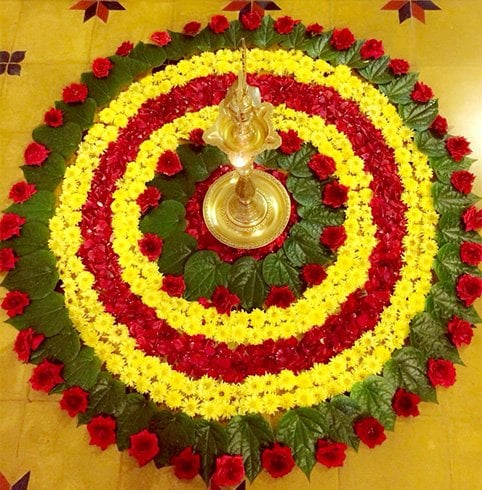 طرح های Pookalam برای Onam