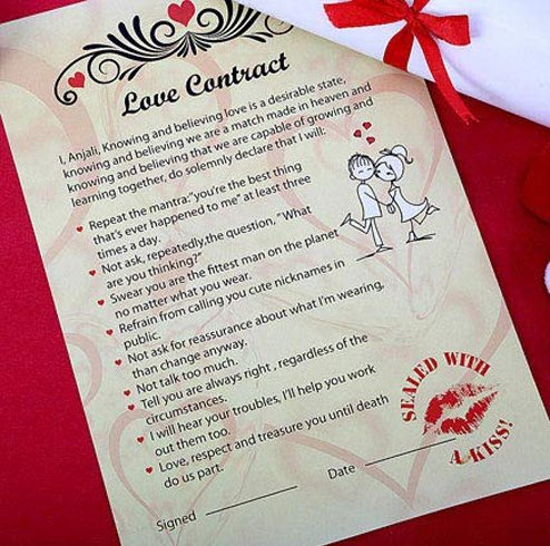 A Personalised Love Contract