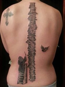 Artistic Spine Tattoo