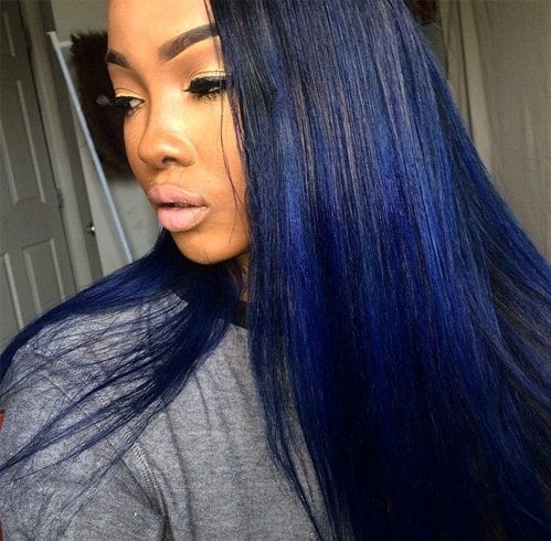 Blue Hair color for black girl