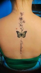 Butterfly Tattoo On Spine