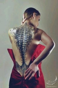 Corset Tattoo On Spine