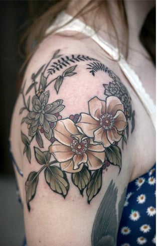 Floral Wreath Tattoo