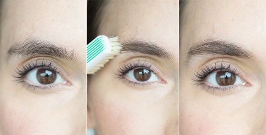 How to use toothbrush on eye-brow