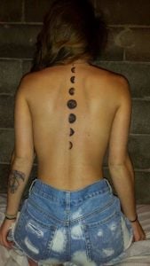 Phases Of Moon Tattoo On Spine