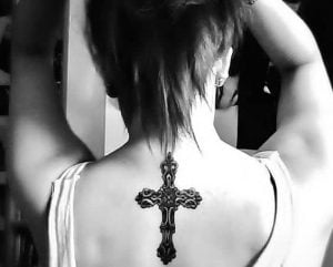 Religious Spine Tattoo