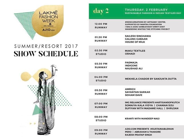 Schedule and Designer Line-Up Day 2