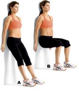 Wall Squats for back pain