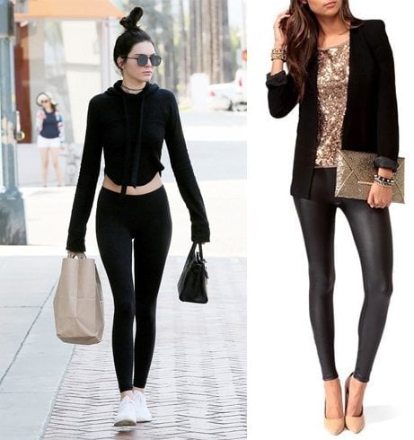 Black cropped leggings