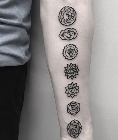 Chakra back tattoo