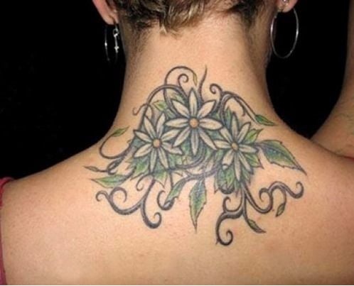 Tattoo on back of neck