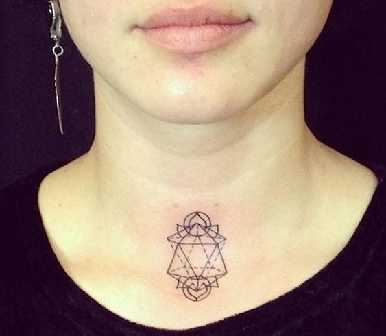 Throat chakra tattoos