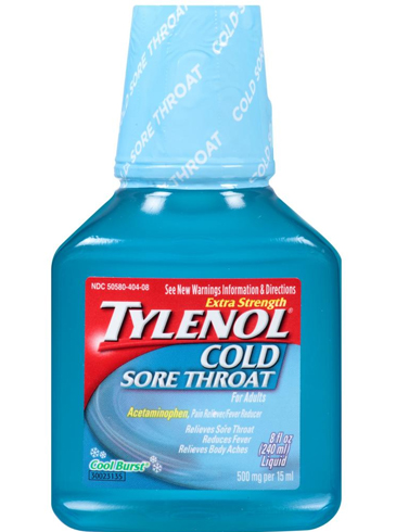 medicine sore throat for girl