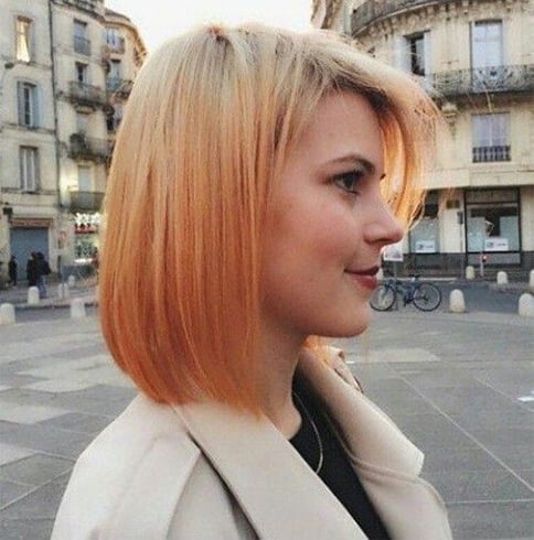 Strawberry Blonde Hair Color in Reverse Ombre