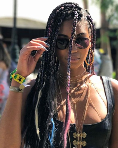 Chanel Iman Coachella style hair