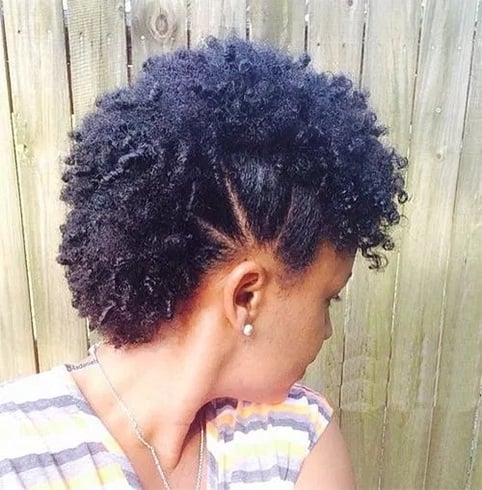 Mohawk Sectioned with Coils Natural Hairstyles For Short Hair