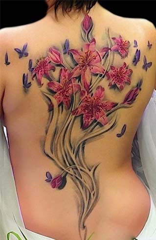 Butterfly And Flower Tattoos For Women