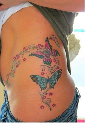 Butterfly And Flower Tattoos