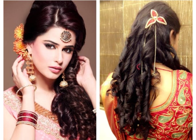 Hairstyle for Party in Nauvari Saree