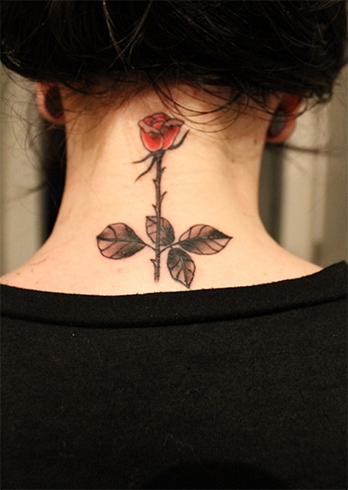 Rose Tattoos on Neck