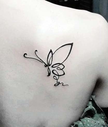 Simple Butterfly Tattoo For Ladies