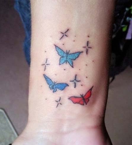 Stars And Butterfly Tattoos