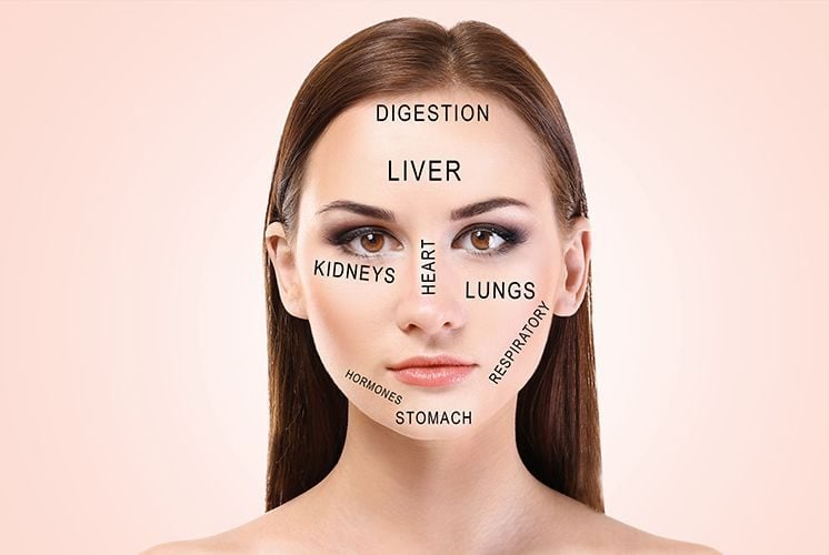 Reflexology Face Chart Acne