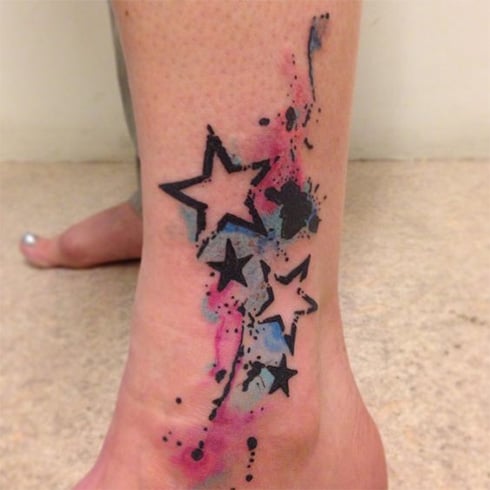Colored Star Tattoos