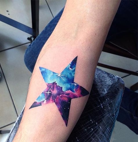 Coloured Star Tattoos