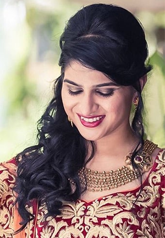 Indian Bridal Hairstyles With Bumped Up Curls